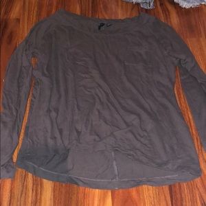 Gray Long Sleeve Top